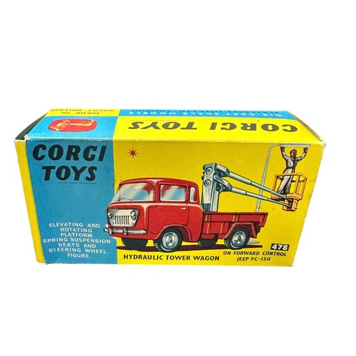 232 - Corgi FC Jeep Hydraulic Tower Crane with figure and leaflet No. 478 and Corgi Kits Lamp Standards un... 