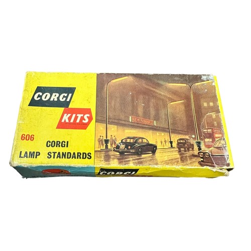 232 - Corgi FC Jeep Hydraulic Tower Crane with figure and leaflet No. 478 and Corgi Kits Lamp Standards un... 