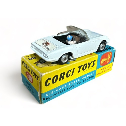 182 - Corgi Lotus Elan S2 No. 318, generally excellent in good plus blue and yellow box, white with boot d... 