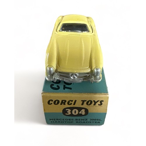 171 - Corgi Mercedes-Benz 300SL Hardtop No. 304, generally excellent in good plus to good blue and yellow ... 