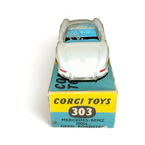 169 - Corgi Mercedes-Benz 300SL No. 303, generally excellent in  good plus blue and yellow box (edge wear ... 