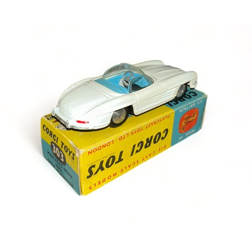 169 - Corgi Mercedes-Benz 300SL No. 303, generally excellent in  good plus blue and yellow box (edge wear ... 