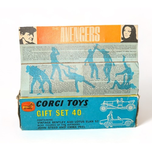 260 - The Avengers gift set No. GS40, with excellent Steed's Bentley including Steed figure, good fair Lot... 