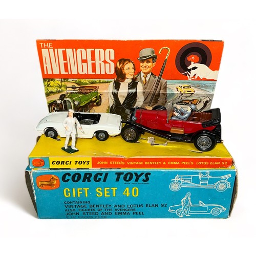 260 - The Avengers gift set No. GS40, with excellent Steed's Bentley including Steed figure, good fair Lot... 