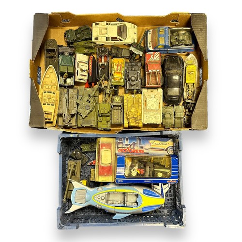 79 - Unboxed collection of Corgi, Dinky, Matchbox, Britains, etc., mixed condition but would benefit from... 