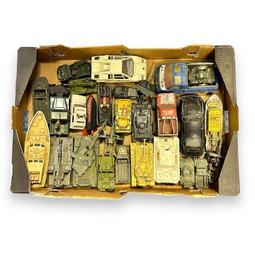 79 - Unboxed collection of Corgi, Dinky, Matchbox, Britains, etc., mixed condition but would benefit from... 