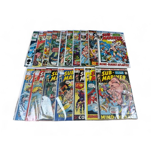 597 - Marvel Sub-Mariner 1970/80s Nos 43, 46, 49, 52, 53, 54, 55, 56, 57, 58, 62, 63, 64, 66, 67, 72: No3 ... 