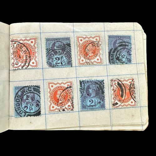 144 - Great Britain, QV heavily duplicated U/FU collection in booklets, interest in postmarks with huge va... 