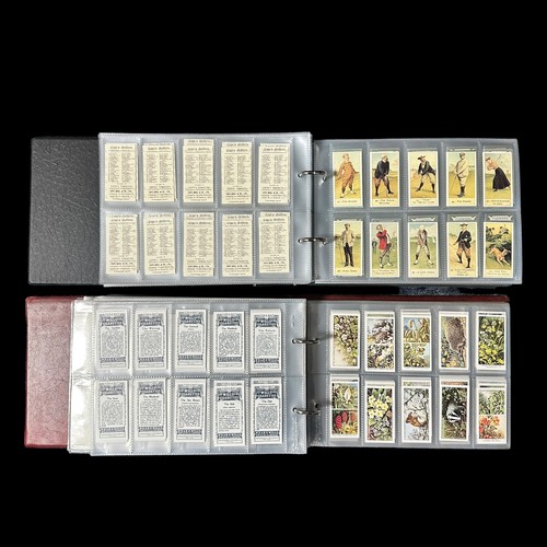 291 - Collection of mainly reproduction cigarette cards in 3 albums and a small box, mainly sleeved sets.