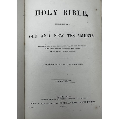 439 - 'The Holy Bible containing the Old and the New Testaments' published by John W. Parker, Cambridge 18... 