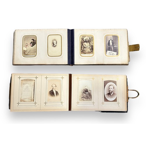 411 - A collection of Victorian photographic cabinet cards / Cartes de Visite, with 151 cards in 3 contemp... 