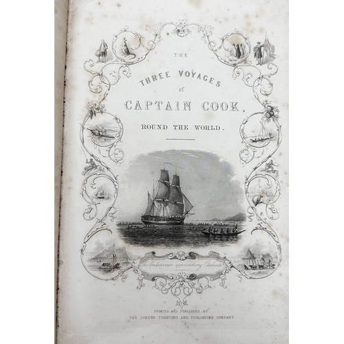 428 - COOK (James).  The Voyages of Captain James Cook Round the World, 2 volumes, publisher John Tallis, ... 