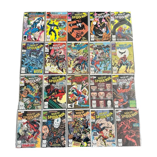 499 - Marvel Comics Web Of Spider-Man 1980s Nos 34-35, 37-41, 43-45, 48-50, 52-62, 64, All 25 comics are b... 