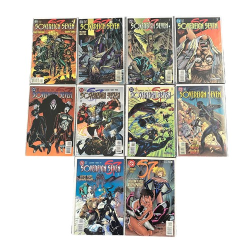 468 - DC Comics Sovereign Seven 1990s Nos 1-17; All 17 comics bagged & boarded, NM.