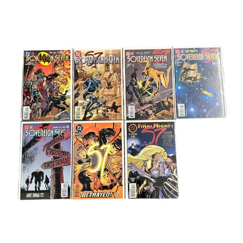 468 - DC Comics Sovereign Seven 1990s Nos 1-17; All 17 comics bagged & boarded, NM.