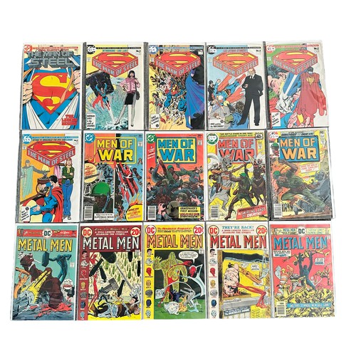 480 - Selection of DC Comic Titles to include: The Man of Steel 1980s Nos 1, 2, 3, 4, 5, 6: Men Of War 197... 