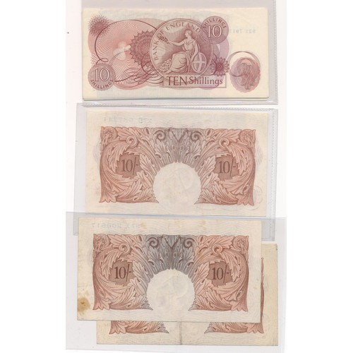 240 - GB Banknotes 10 shillings collection (13), very fine to uncirculated, with Peppiatt A96 (last series... 