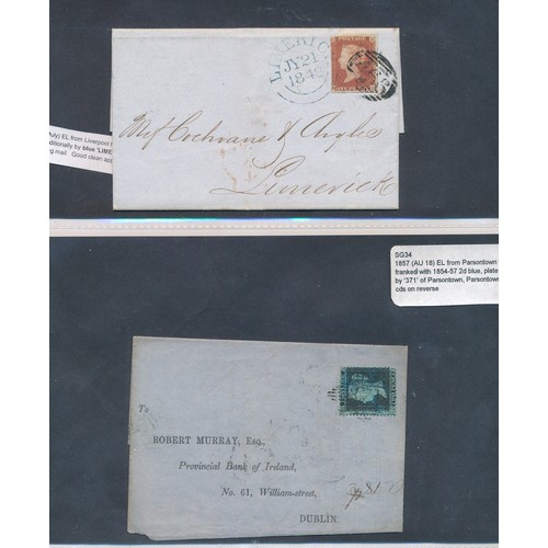 91 - Ireland, interesting early QV cover collection, to include; 1840 (April) Entire to London Bagenalsto... 