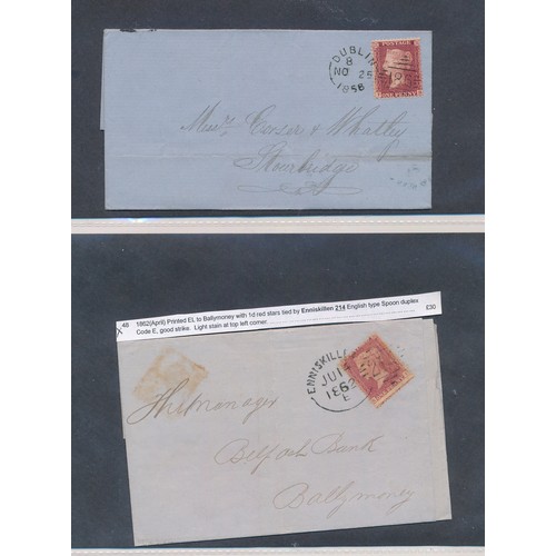 91 - Ireland, interesting early QV cover collection, to include; 1840 (April) Entire to London Bagenalsto... 