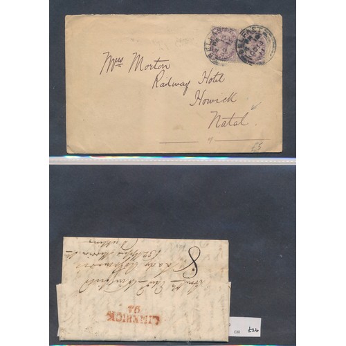 91 - Ireland, interesting early QV cover collection, to include; 1840 (April) Entire to London Bagenalsto... 