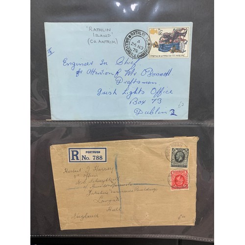 99 - Ireland, interesting Four Kings  to QEII cover collection in binder, including Airmail, Paquebot and... 