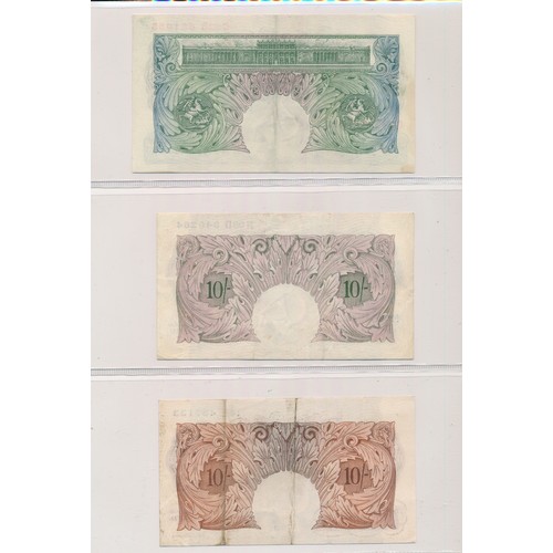 241 - Banknotes GB £1 (5) and 10/- (3) range with Peppiatt £1 22J, D07D, R65A, C92B, 10/- N08D, 14E, Beale... 