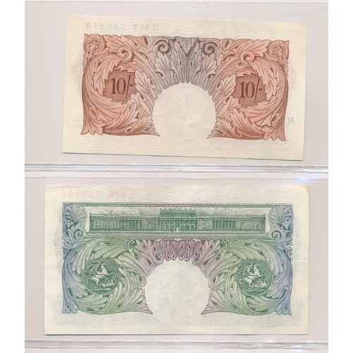 239 - GB Banknotes range (8) with O'Brien £1 L82K, S79, 10/- N41Y, A29, Hollom £10 A36, £5 N20, £1 D02U, 1... 