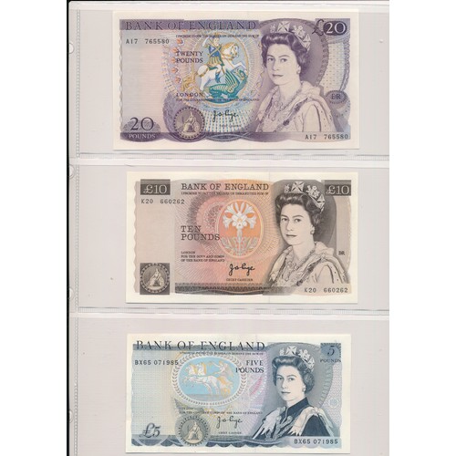 235 - GB Banknotes collection Fforde & Page (12), with Fforde £10 A63, £5 X41, £1 T04D, 10/- D29N, Page £2... 