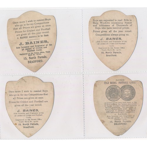 332 - Baines trade cards, Shield shaped Rugby cards (8), with Langholm, Rochdale, Sale, Birtley, Moreton a... 