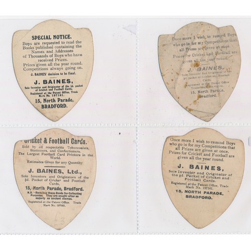 332 - Baines trade cards, Shield shaped Rugby cards (8), with Langholm, Rochdale, Sale, Birtley, Moreton a... 