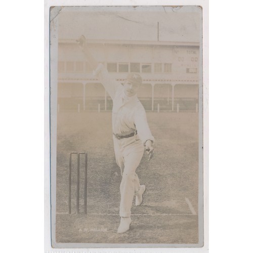 408 - Postcards - a small range of cricket cards (12), in plastic sleeves, in mixed condition.