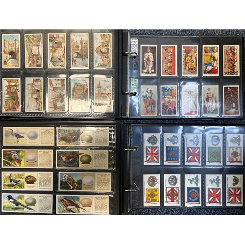 269 - Collection of cigarette cards, mainly complete sets in plastic sleeves, in 8 albums with cover sleev... 