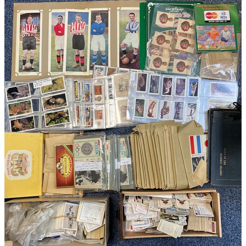 279 - Large cigarette card and trade card collection, in 4 boxes, with a variety of sleeved sets and part ... 