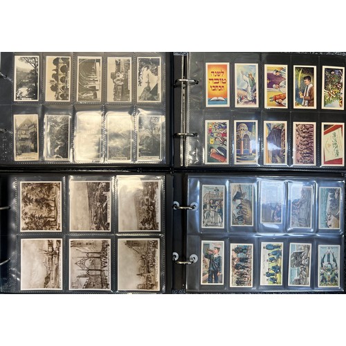 283 - Collection of cigarette cards and trade cards, mainly complete sets in plastic sleeves, in 10 albums... 