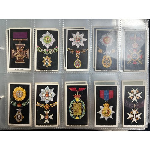 289 - Collection of cigarette cards, part sets and type cards in plastic sleeves, in an album, in mixed co... 