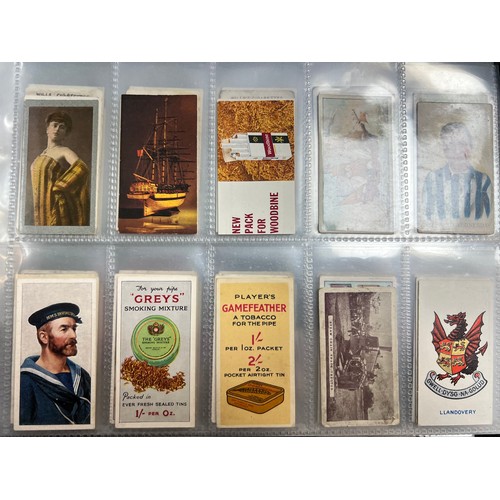 289 - Collection of cigarette cards, part sets and type cards in plastic sleeves, in an album, in mixed co... 