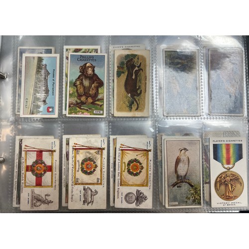 289 - Collection of cigarette cards, part sets and type cards in plastic sleeves, in an album, in mixed co... 