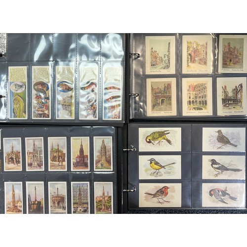 277 - Collection of cigarette cards, mainly complete sets in plastic sleeves, in 8 albums with cover sleev... 