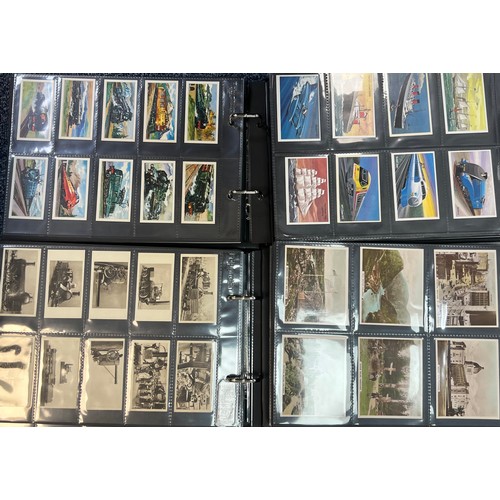 277 - Collection of cigarette cards, mainly complete sets in plastic sleeves, in 8 albums with cover sleev... 