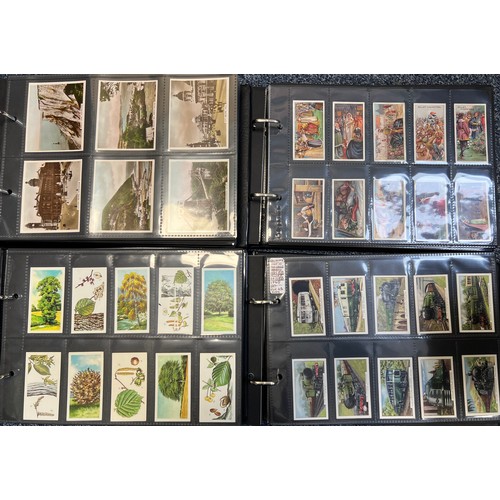 262 - Collection of cigarette cards and trade cards, mainly complete sets in plastic sleeves, in 11 albums... 