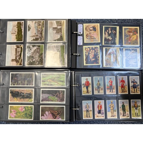 262 - Collection of cigarette cards and trade cards, mainly complete sets in plastic sleeves, in 11 albums... 