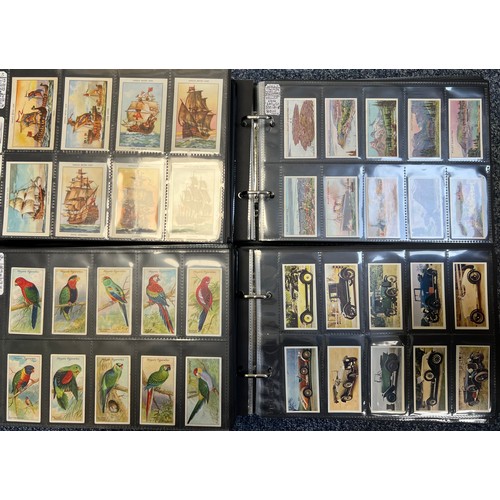 262 - Collection of cigarette cards and trade cards, mainly complete sets in plastic sleeves, in 11 albums... 