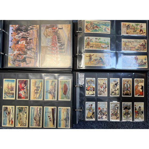 262 - Collection of cigarette cards and trade cards, mainly complete sets in plastic sleeves, in 11 albums... 