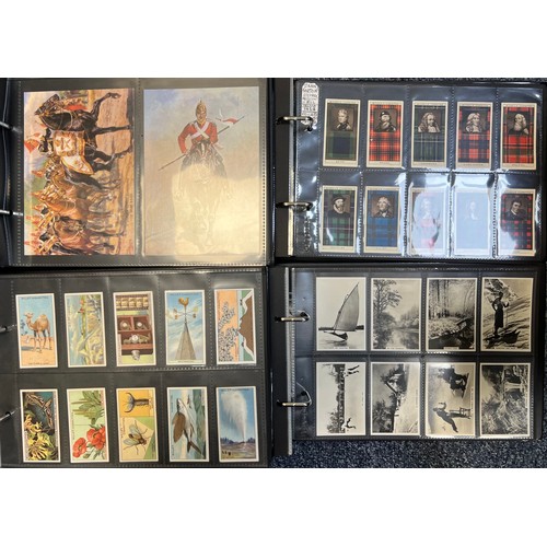 262 - Collection of cigarette cards and trade cards, mainly complete sets in plastic sleeves, in 11 albums... 