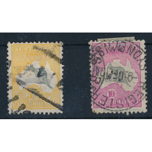 41 - Australia, early range on loose leaves to include; 1913 vals to 5/ U, 1913-14 6d Laughing Kookaburra... 