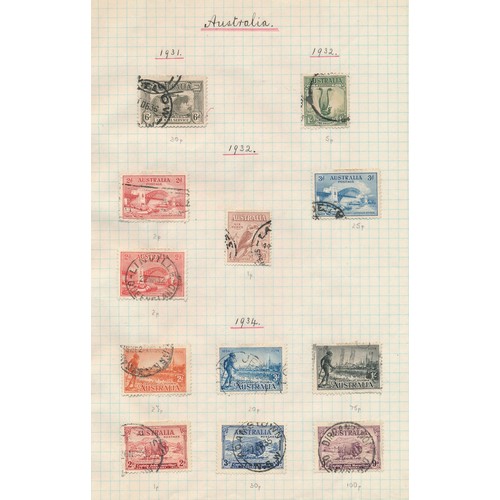 41 - Australia, early range on loose leaves to include; 1913 vals to 5/ U, 1913-14 6d Laughing Kookaburra... 