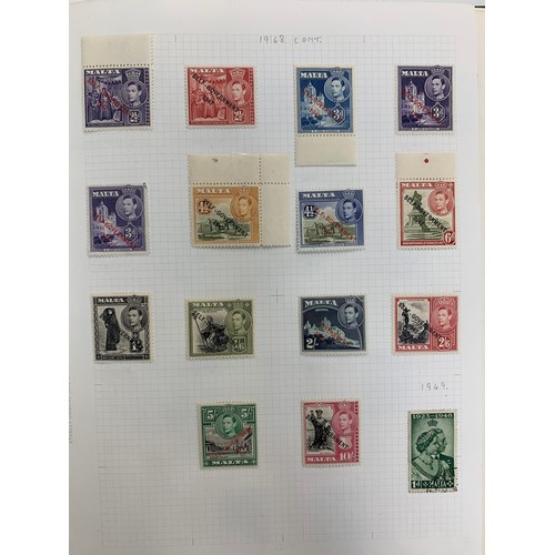 105 - Malta, early to modern collection in binder, to include; 1935 RSE set M, 1948-53 Self-Government ovp... 