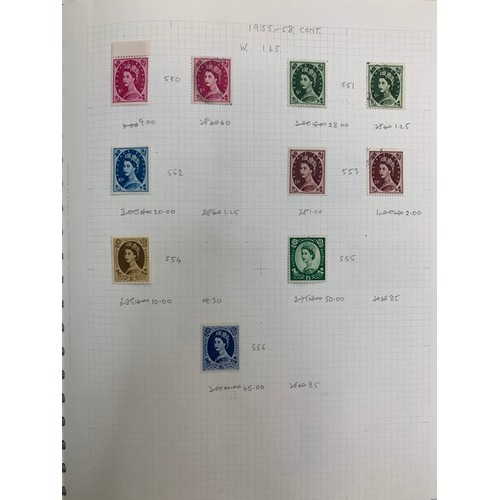 193 - Great Britain QEII Pre-Decimal specialised collection in binder, including; 1952-54 vals to 1/6d M &... 