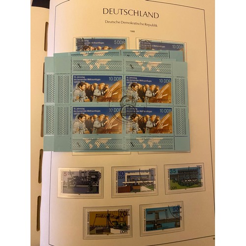 71 - East Germany 1980-90 used collection in Lighthouse hingeless album with slipcase, incl commemorative... 