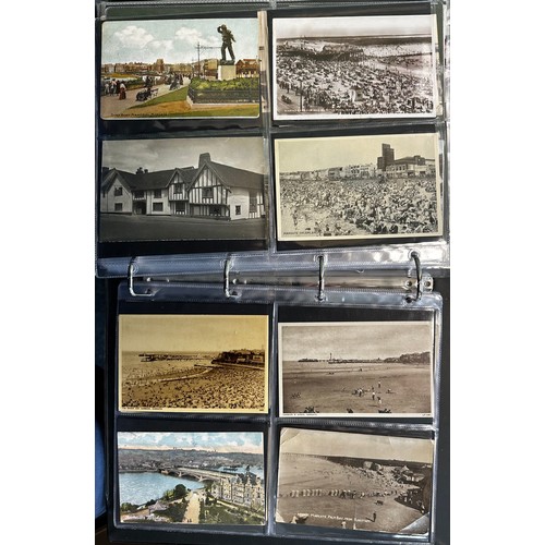 402 - Collection of postcards (216), all sleeved in an album, with good range of topographical cards with ... 